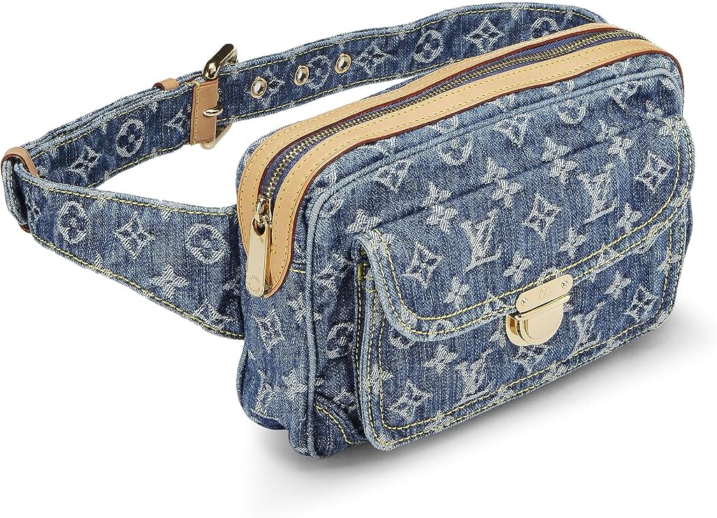 Pre-loved Monogram Denim Bumbag, Blue