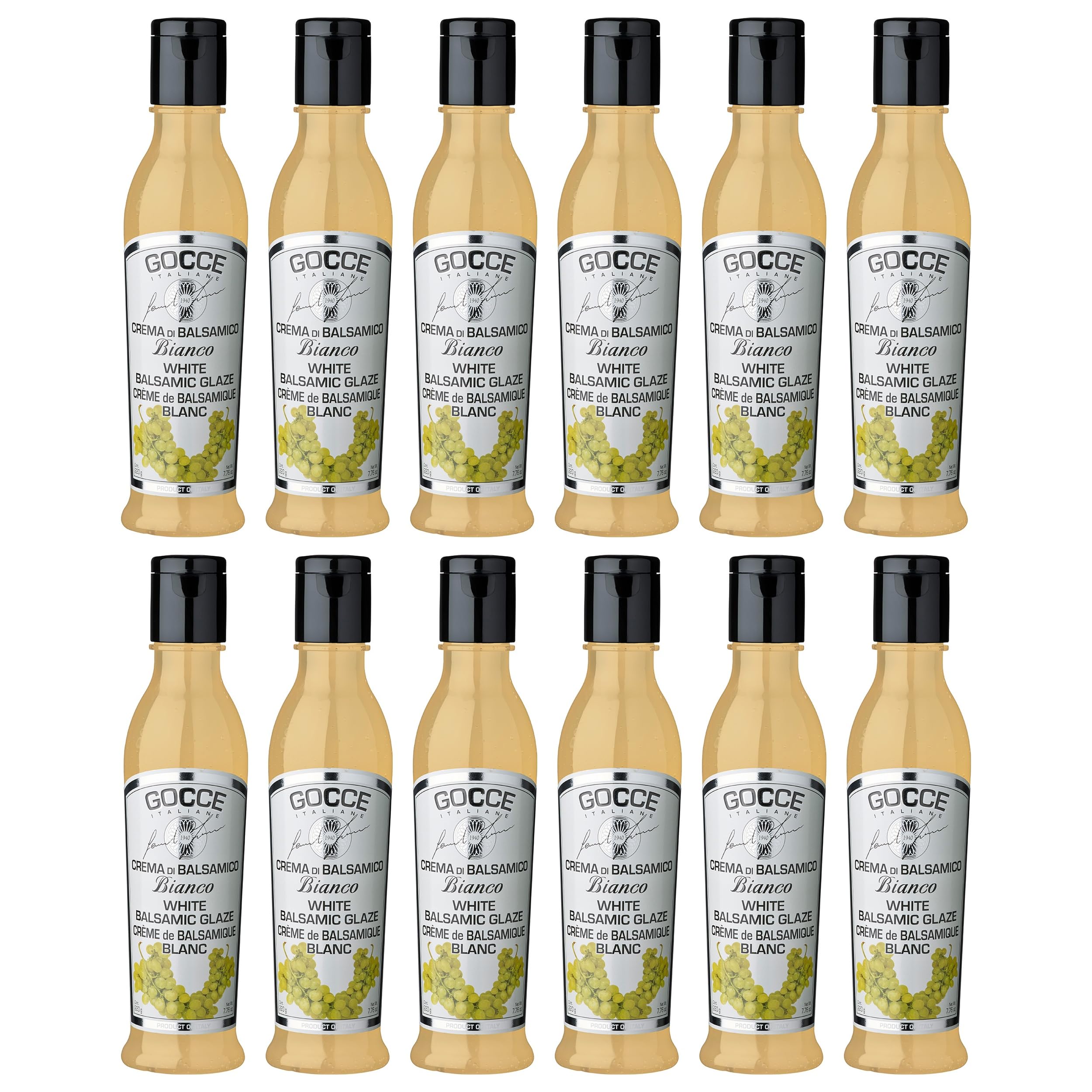 Leonardi Gocce Weisse Balsamico Creme aus Italien inkl. FeinWert E-Book (12 x 220 g)