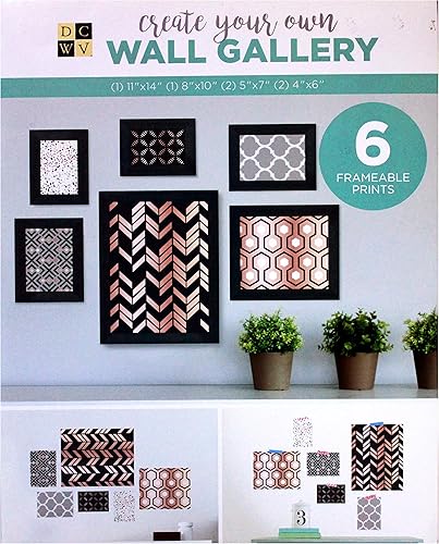 DCWV Juego de impresión enmarcada para galería de pared, 6 piezas, lámina metálica de color cobre, de 4 x 6 a 11 x 14 pulgadas
