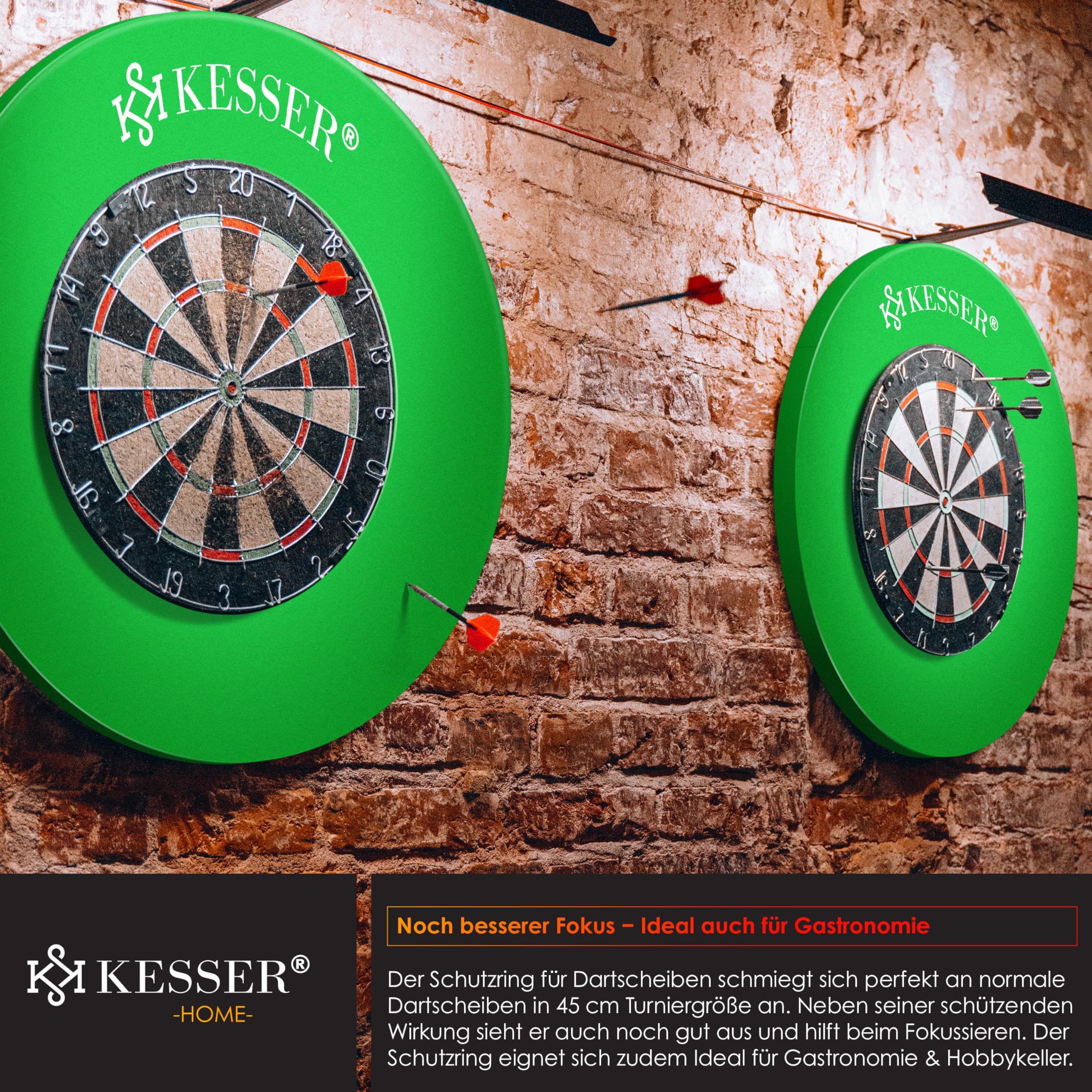 KESSER® Dartscheibe Catchring Schutzring Ø45cm | Auffangring rund Stabiler Wandschutz Zubehör | passend für alle Dartscheiben | Dartring Stabiler Wandschutz Backboard Surround Ring für Dartboard Eva
