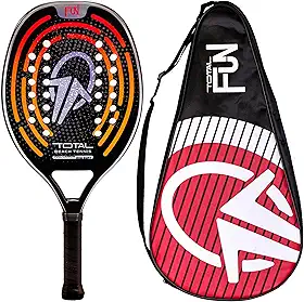 Raquete de Beach Tennis Carbono Total Fun 2025 + Capa | Leve e equilibrada | 1 ano de garantia