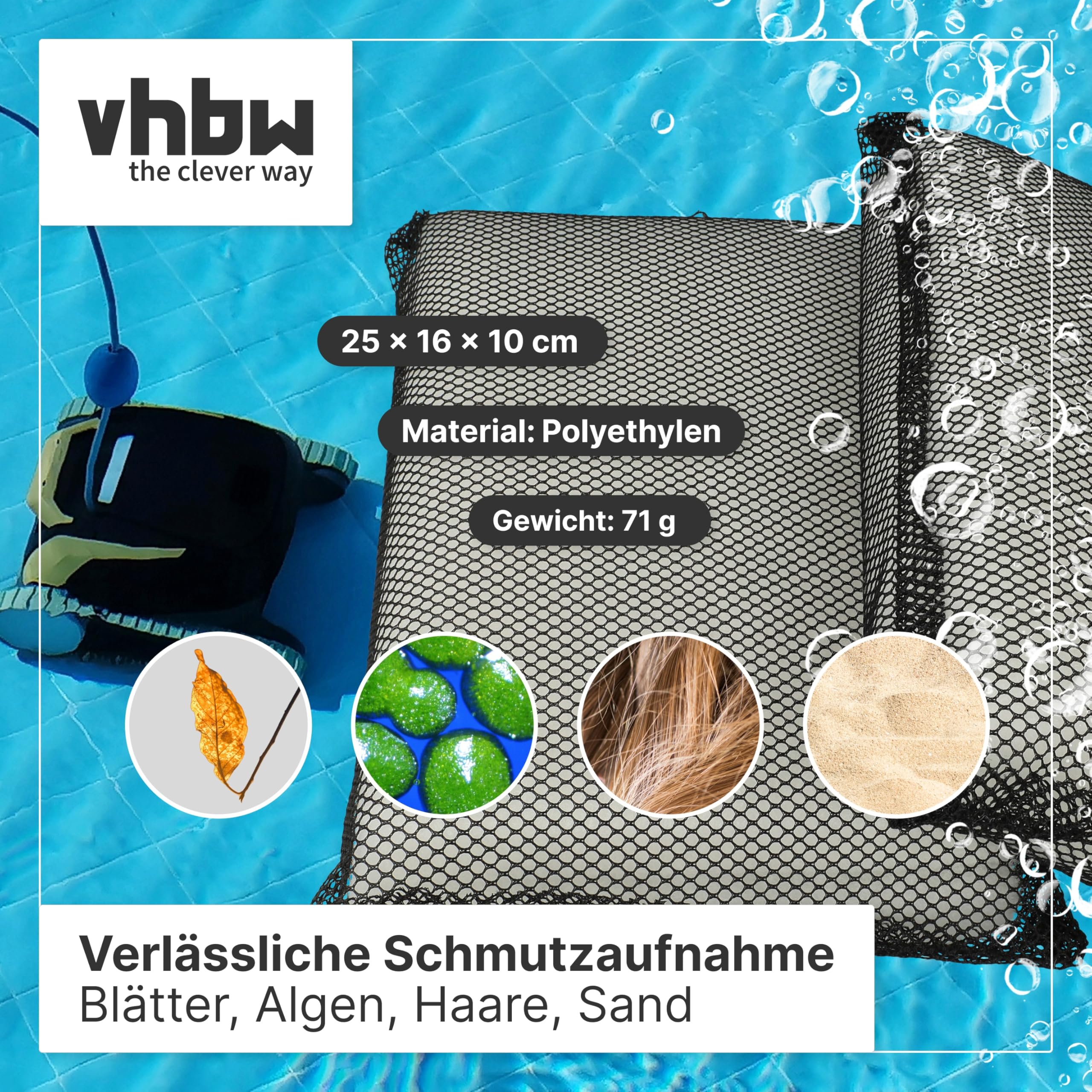 vhbw 20x Filtro Compatibile con Evolution Power 4 aspiratore Piscina - Filtro fine, 25 x 16 x 4 cm