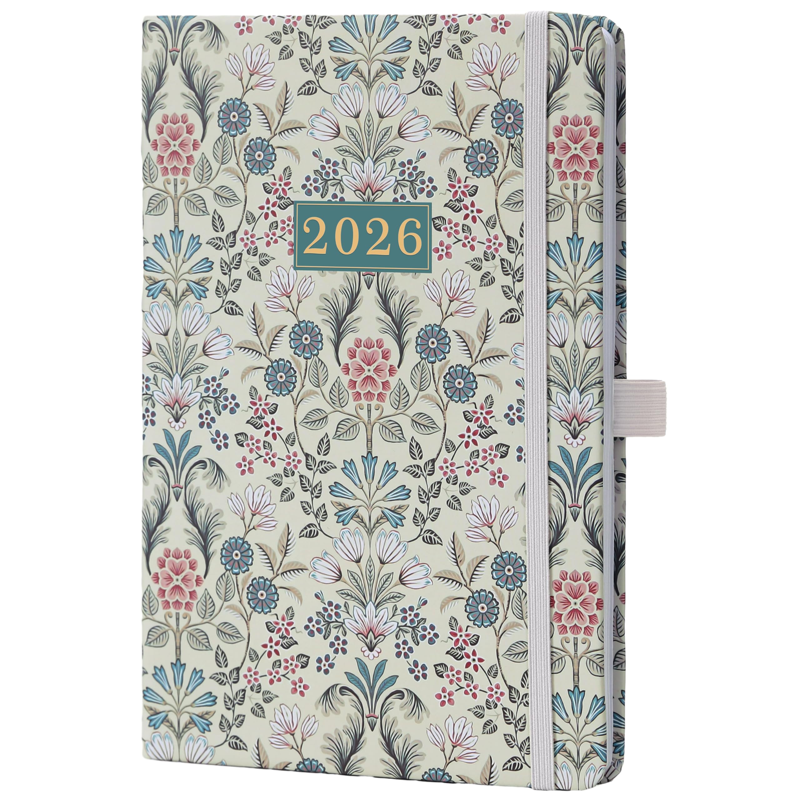 Academic Diary 2025-2026 - Week to View From August 2025 to July 2026, With Pen Loop, 21.5 x 15.5 x 1.5 cm, Green