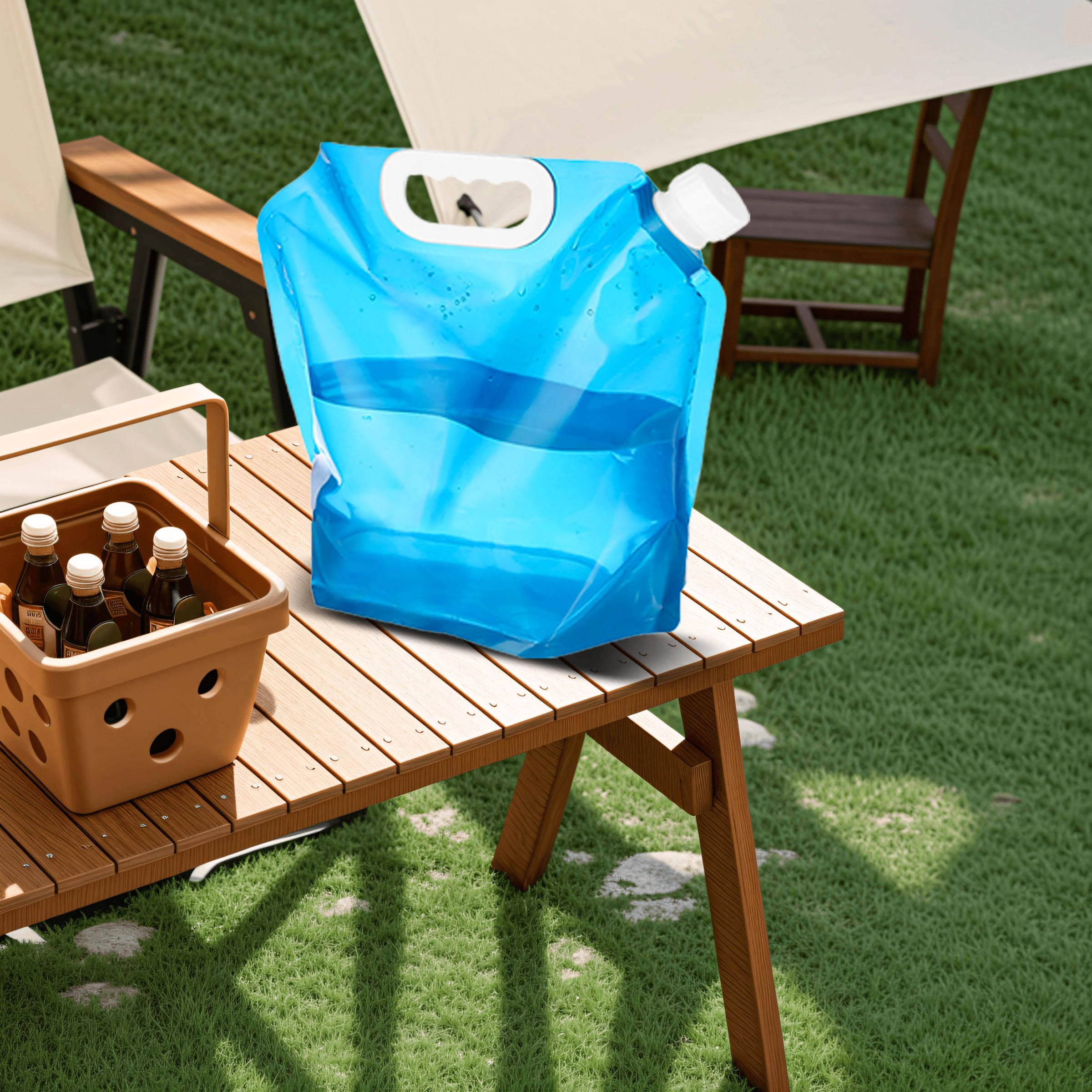 Horuili® Contenitore dell'Acqua Pieghevole, 2 Pezzi 10L Borsa Porta Acqua Pieghevole, Contenitore per Acqua Potabile Riutilizzabile con Coperchio Ermetico Adatto per Escursioni, Campeggio, Barbecue