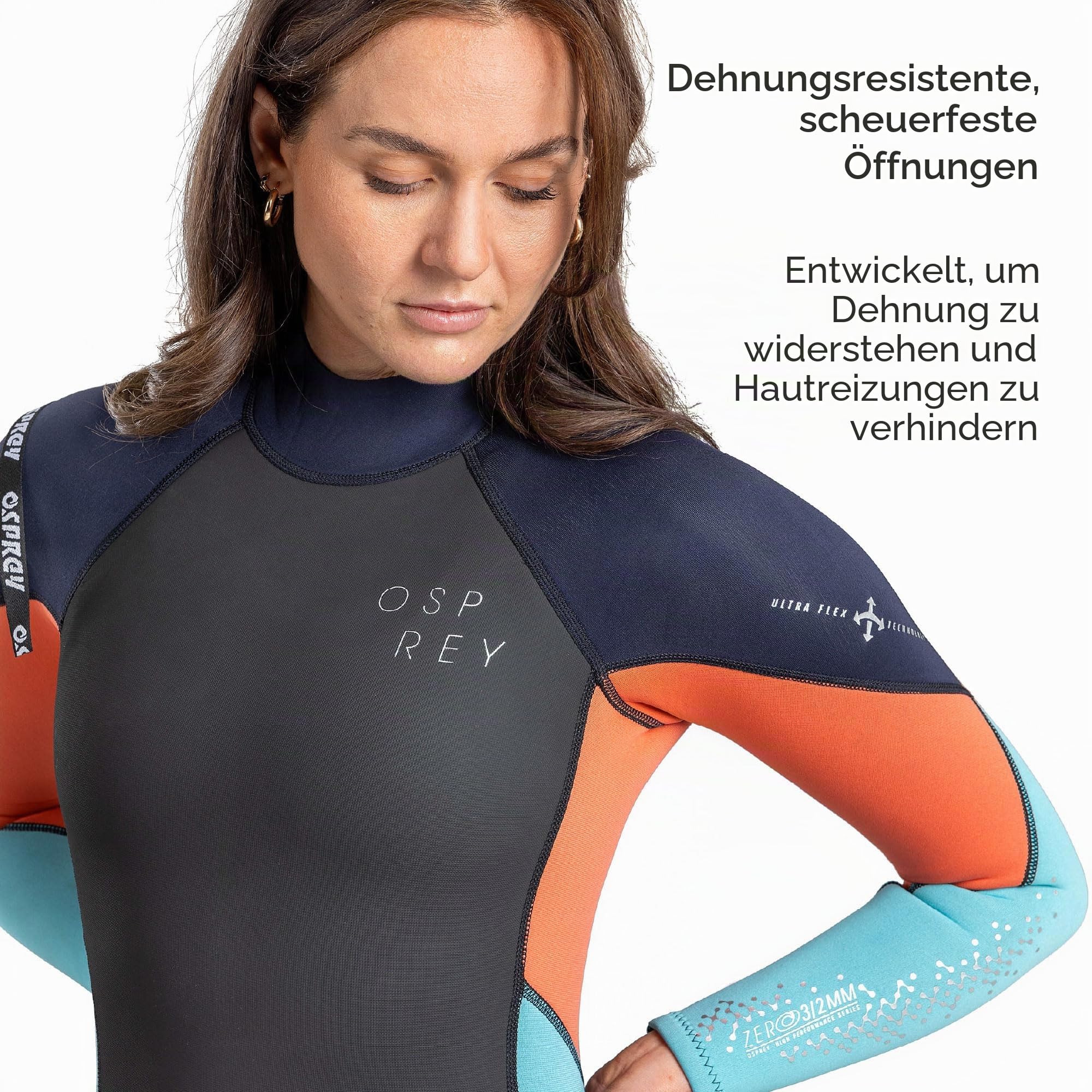 Osprey Damen-Neoprenanzug, volle Länge, 3 mm, für Erwachsene, Neopren, Surfen, Tauchen, Null