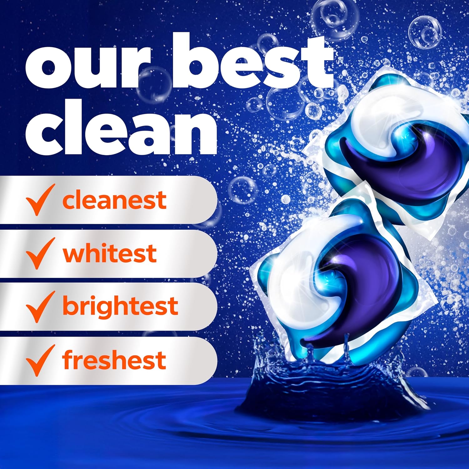 Tide Odor Defense + Oxi Laundry Detergent Pacs, Original Scent, 45 Count, Advanced Odor + Stain Fighter - Image 2