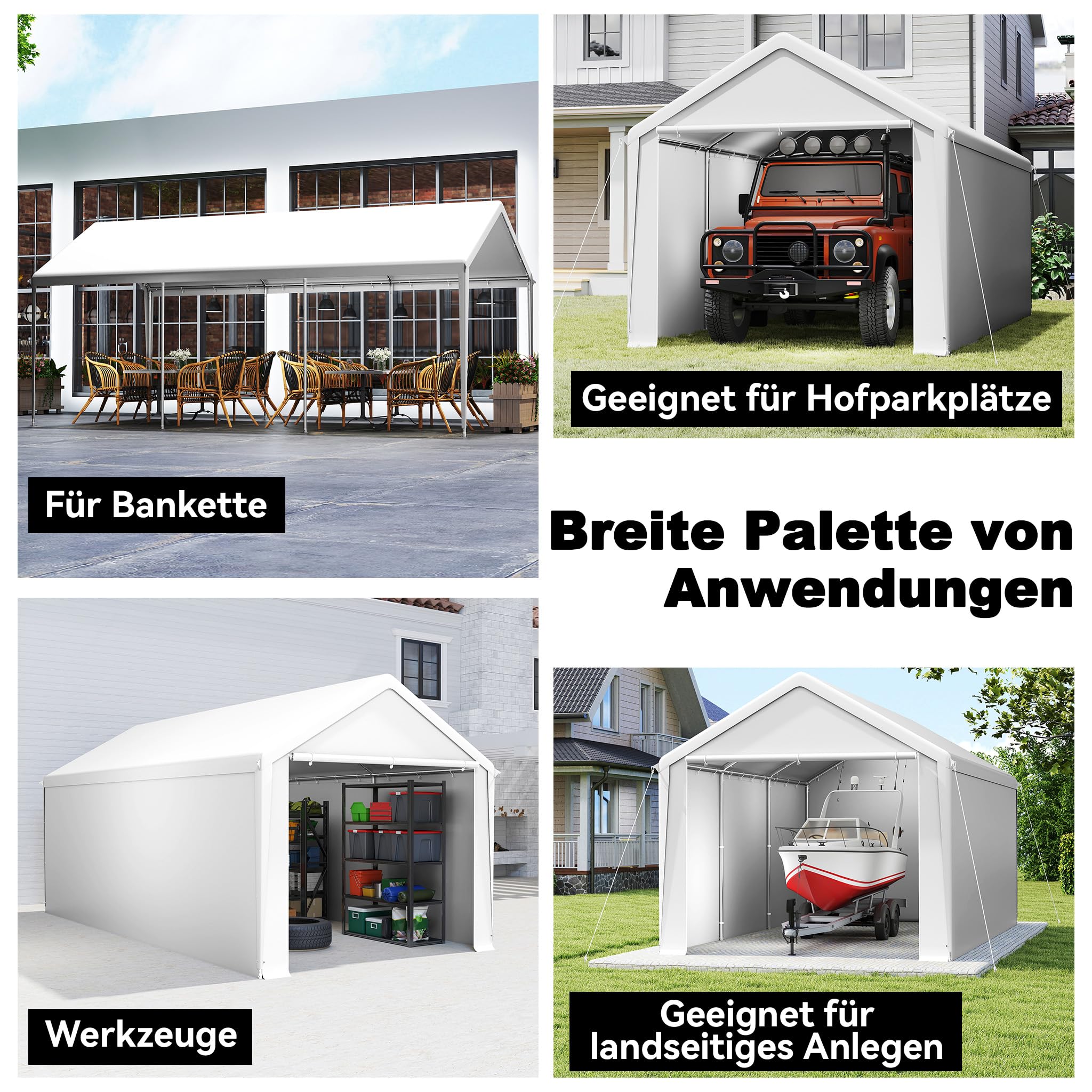 LILIIN Tenda Garage 3x6 m Polietilene 170 g/m² Resistente Inverno UV