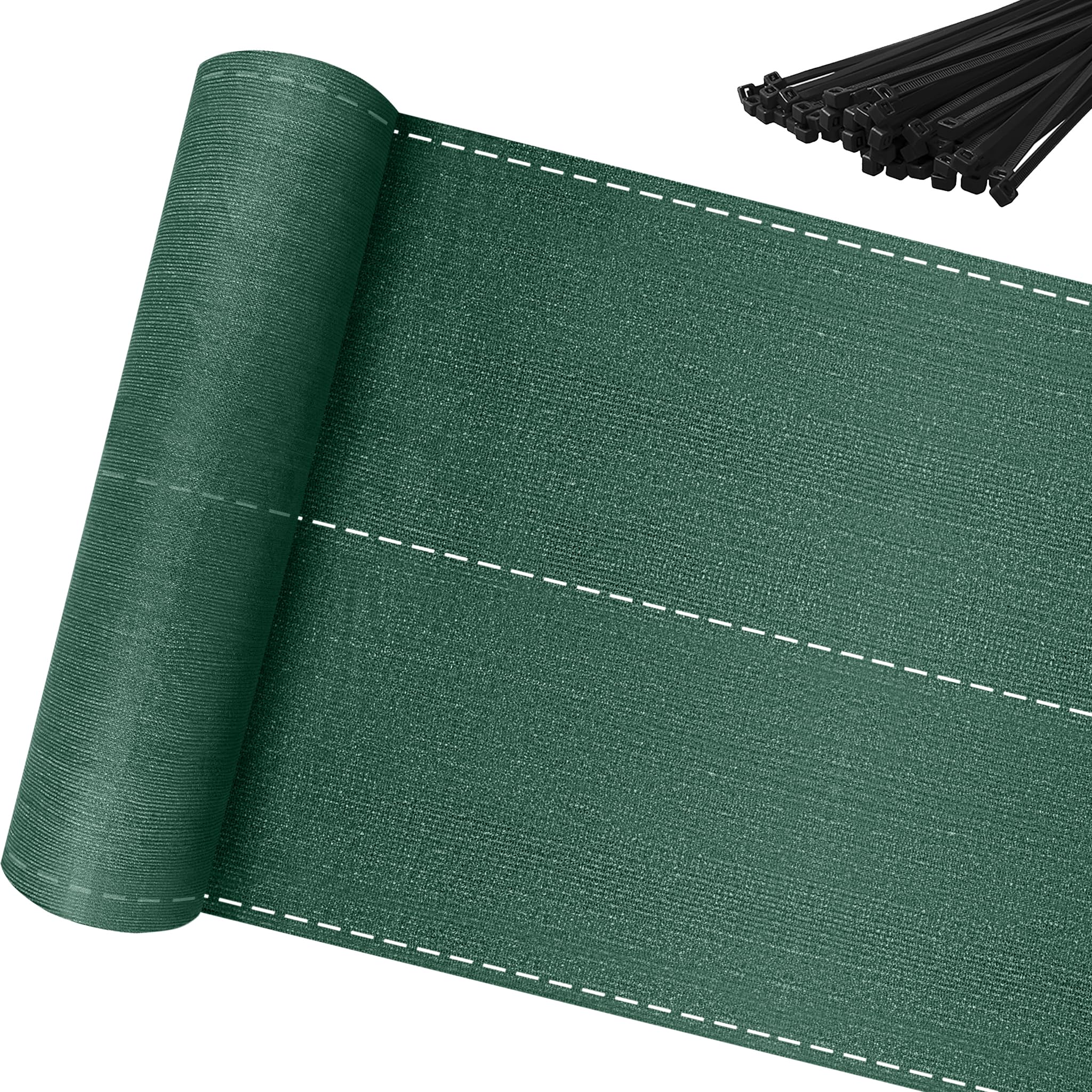 Rete antivento per esterni, 10 m, altezza 180 cm, in tessuto HDPE da 150 g/m², stabilizzata ai raggi UV e resistente alle intemperie, con fori e fascette (verde, 18 m²)