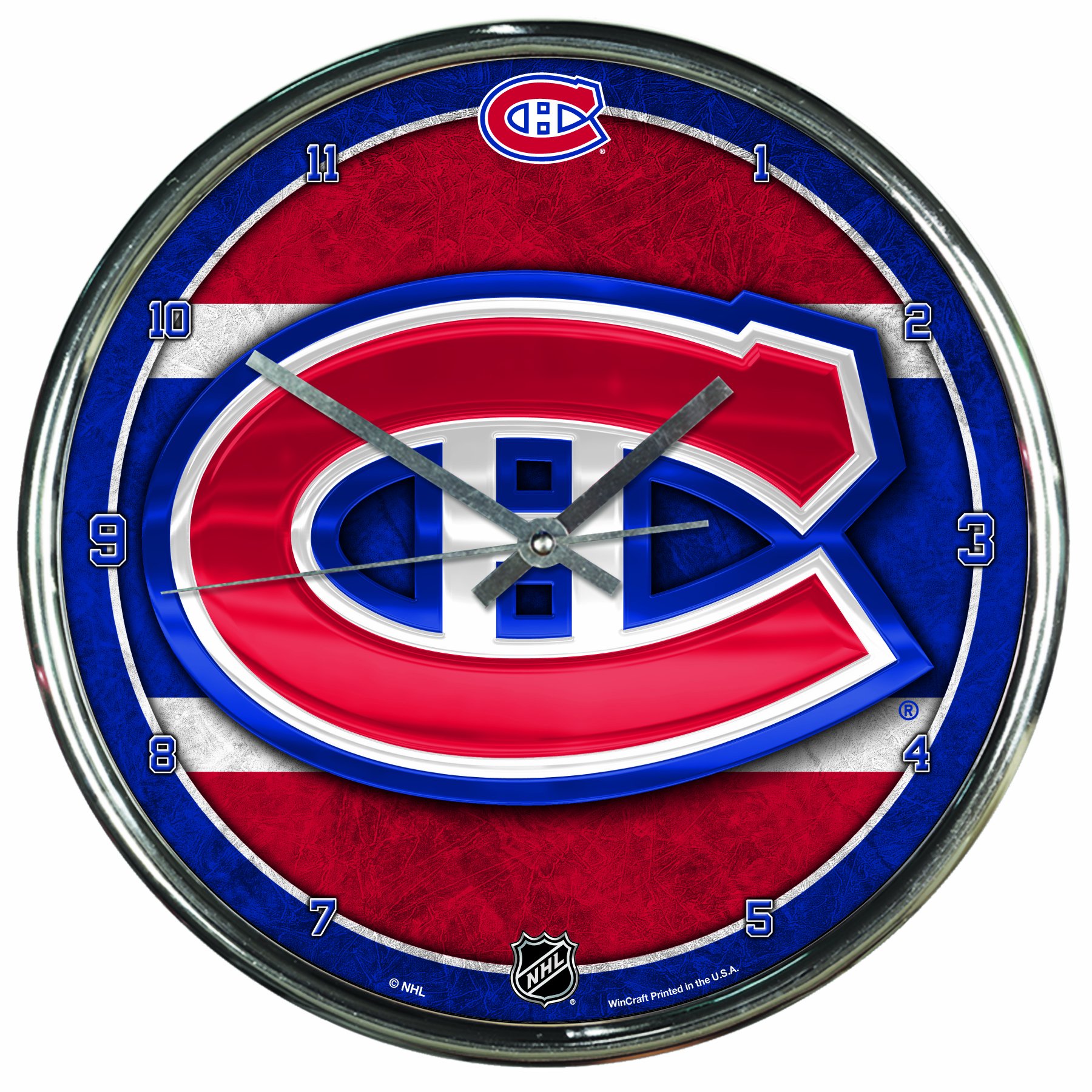 Wincraft NHL Horloge chromée 30,5 x 30,5 cm