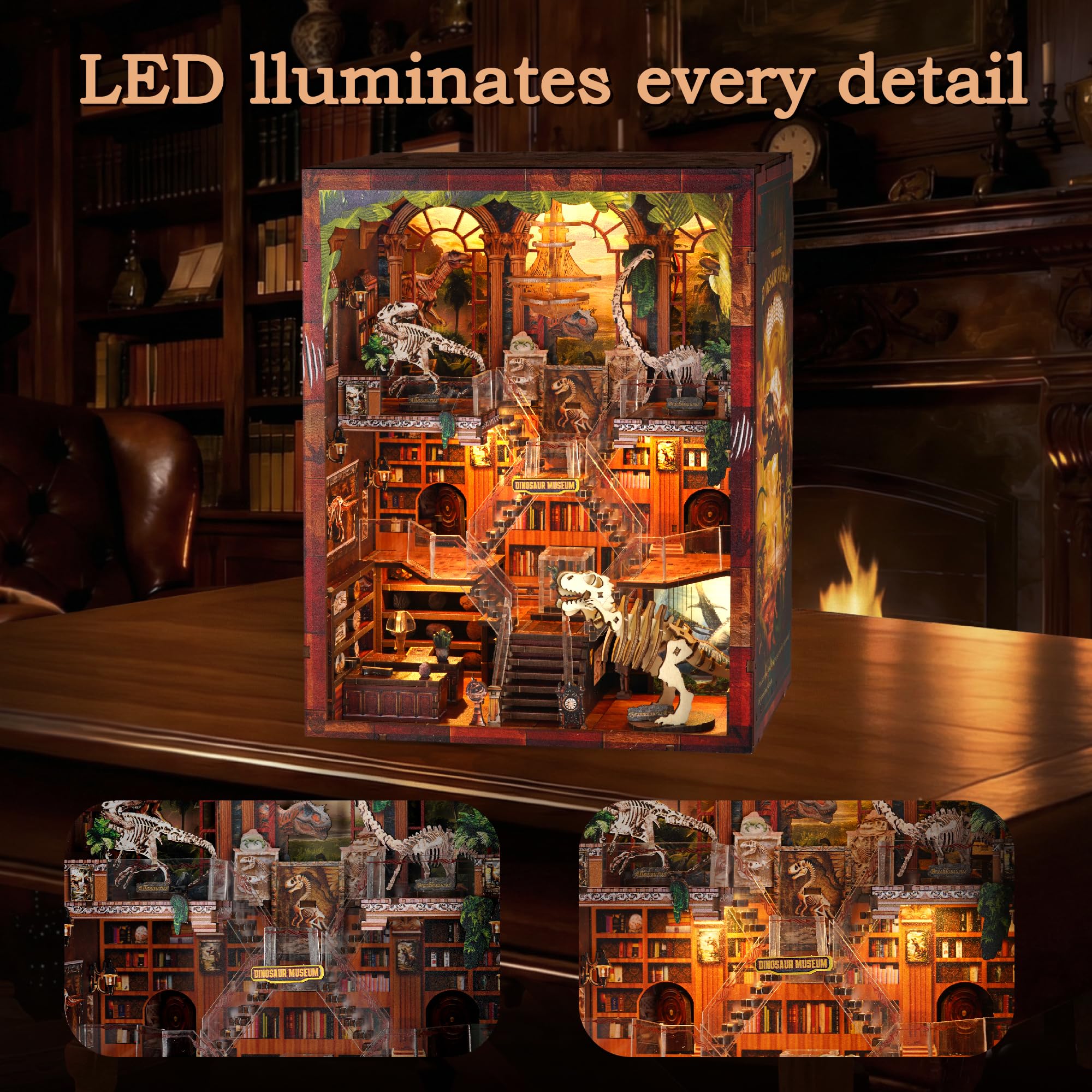 NookMaster Kit Book Nook avec lumière LED Maison de poupée miniature DIY