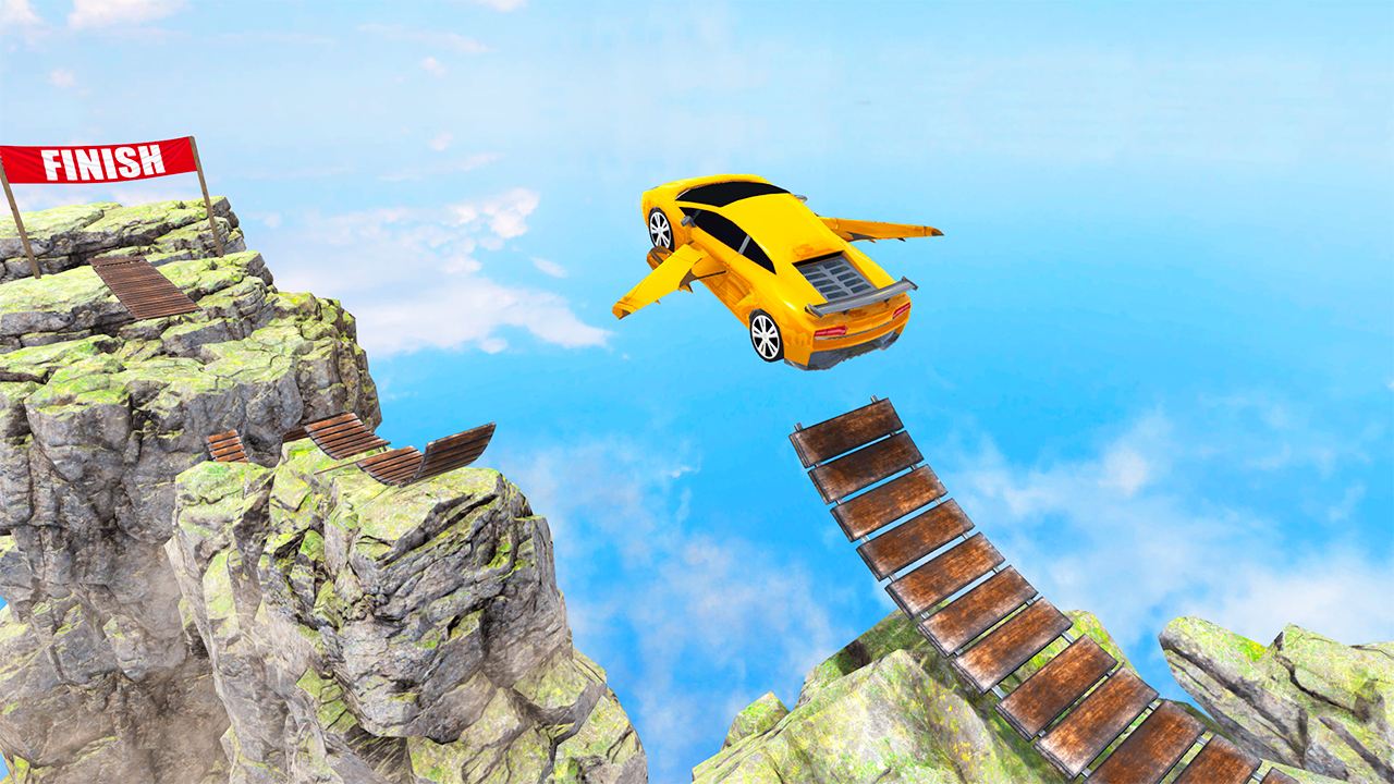Flying Speed Car Mountain Stunts Sky driving