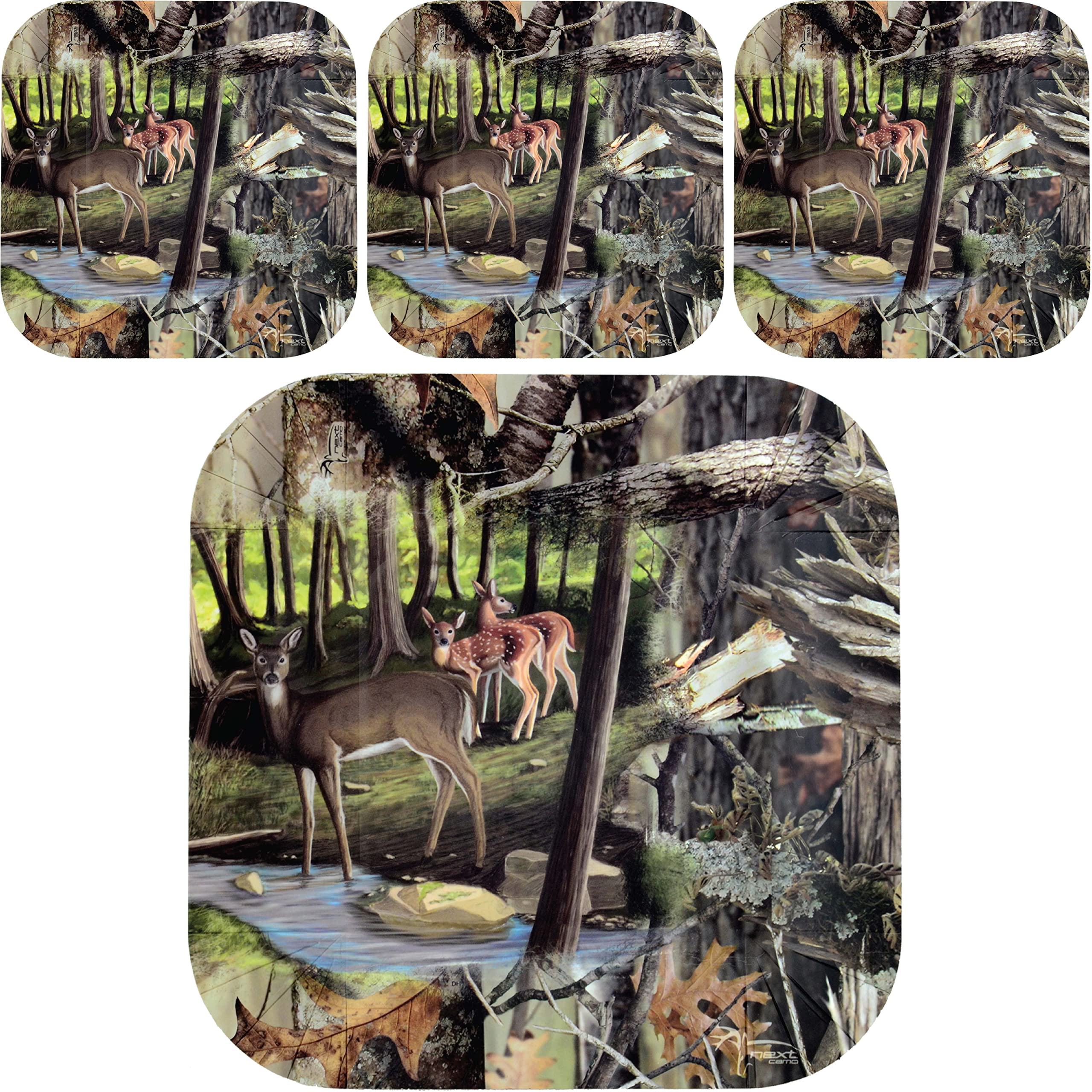 Havercamp Next Camo 7" Deer Plates (24 pack)! 24 Hunting Camo Square Dessert Plates. Great for Hunter Themed Party, Camouflage Motif, Birthdays,