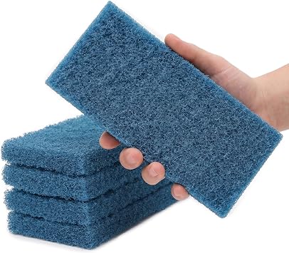KLEEN HANDLER Medium Duty Cleaning Scrub Pad, Pack of 5,Blue, 10 x 4.6 in