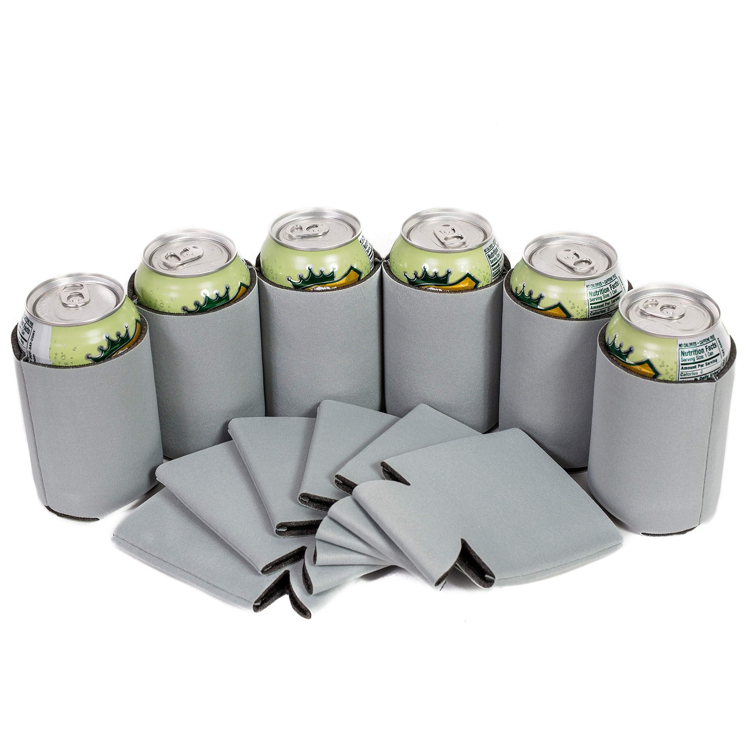 12-Pack Blank Beer Can Coolers - HTV Friendly Koozies For Customization & Party Favors
