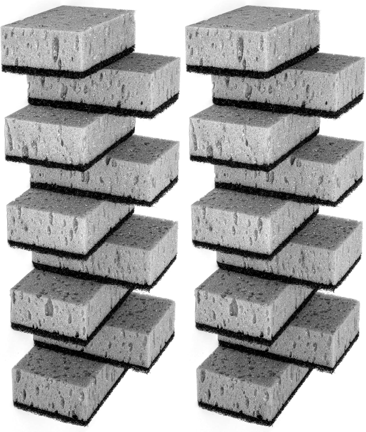 Multi Use Scrub Sponges. Made in Europe (Grey, 18 Pack)