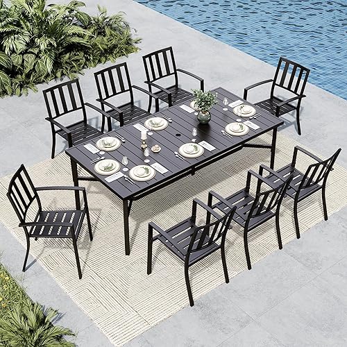 Outdoor Dining Set for 8, Patio Table and Chairs Set