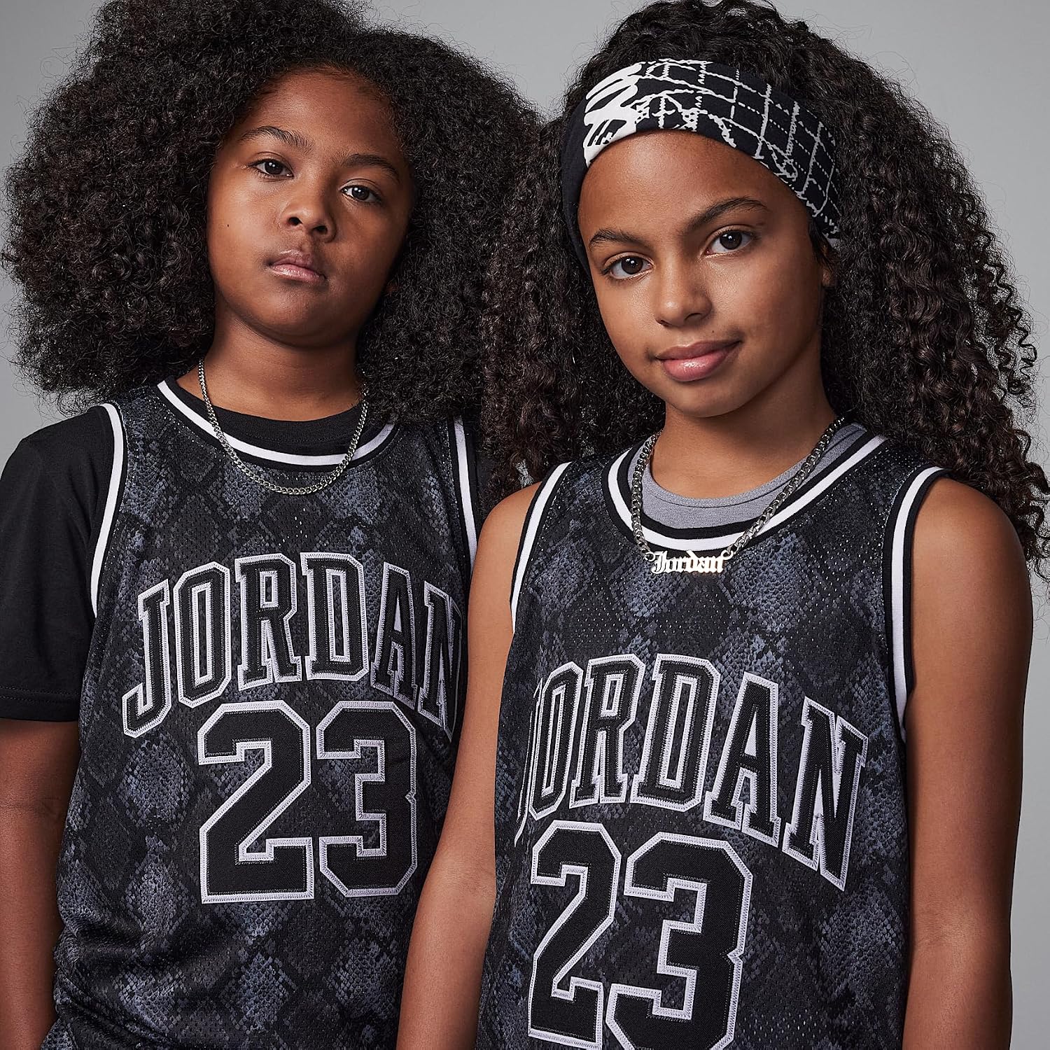 Nike Jordan23 Big Kids' Printed Jersey (Iron Grey/Black, 95C655-GF5) Size Medium