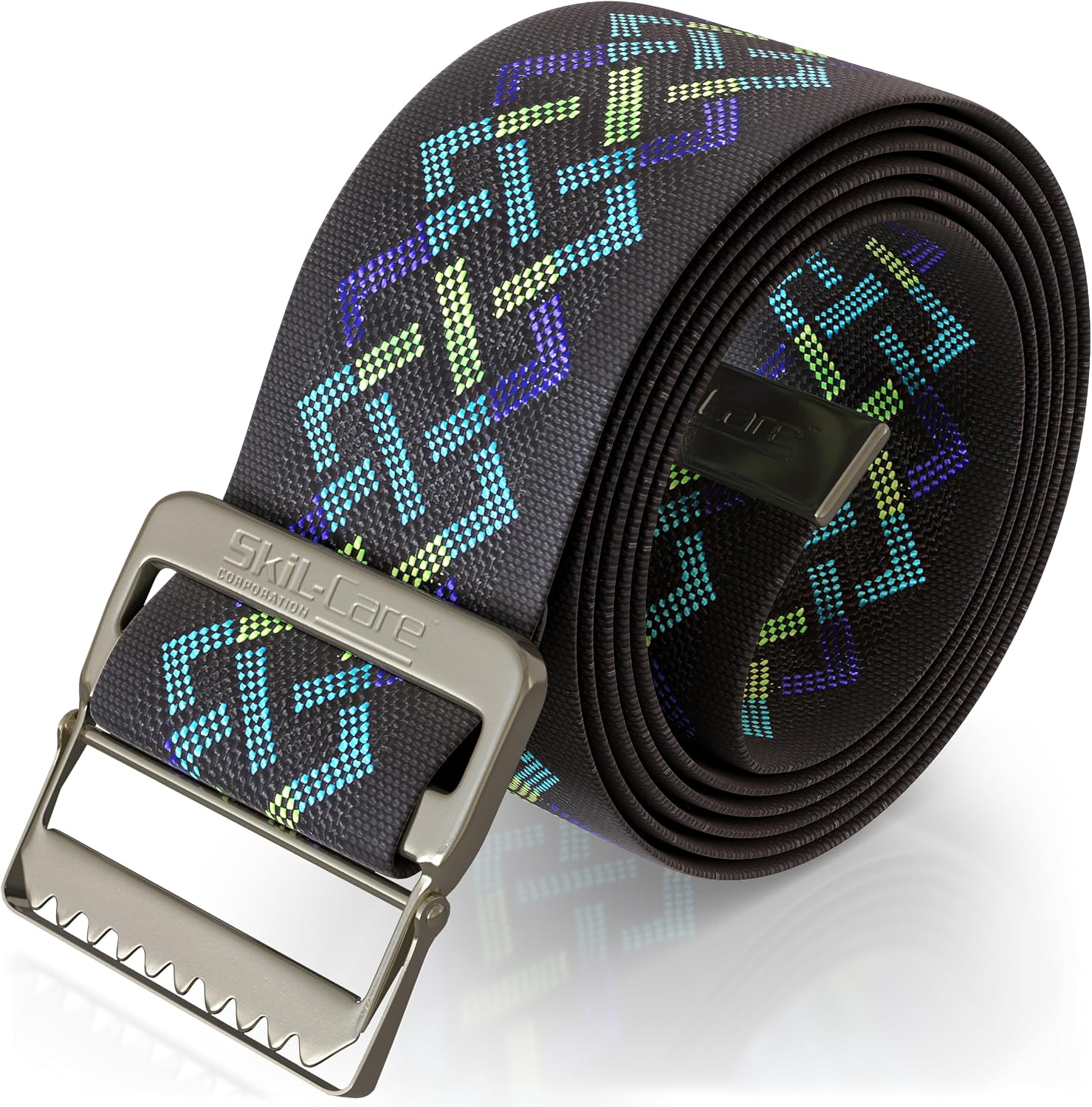 Skil-Care 2 Inch Nylon Gait Belt, 60" L, Geo-Pattern B Webbing, Secure Safety Buckle Options, Easy-Clean and Launderable Gait Belts for Seniors, 252024