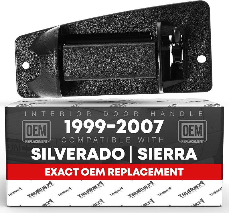 Maçaneta da porta traseira esquerda T1A para cabine estendida Chevrolet Silverado e GMC Sierra – Preta