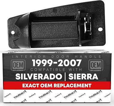 T1A Extended Cab Door Handle, Rear Driver Door Handle Compatible with 1999-2007 Chevrolet Silverado 1500 2500; 99-07 GMC Sierra 1500 2500, 01-07 Sierra, Silverado 3500 - Black - OEM 15758172