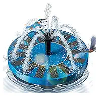 2.5W Solar Bird Bath Fountains – Upgraded Solar Pond Fountain with 6 Nozzles,Solar Fountain for Bird Bath, Pond, Garden Decor (Blue)