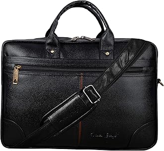 Hard Craft Messenger Office Laptop Bag for Men PU Leather Business Executive Briefcase Laptopbags Corporate Official Sling Side Shoulder File HandBag for Man Supports Laptop Upto 15.6 inches