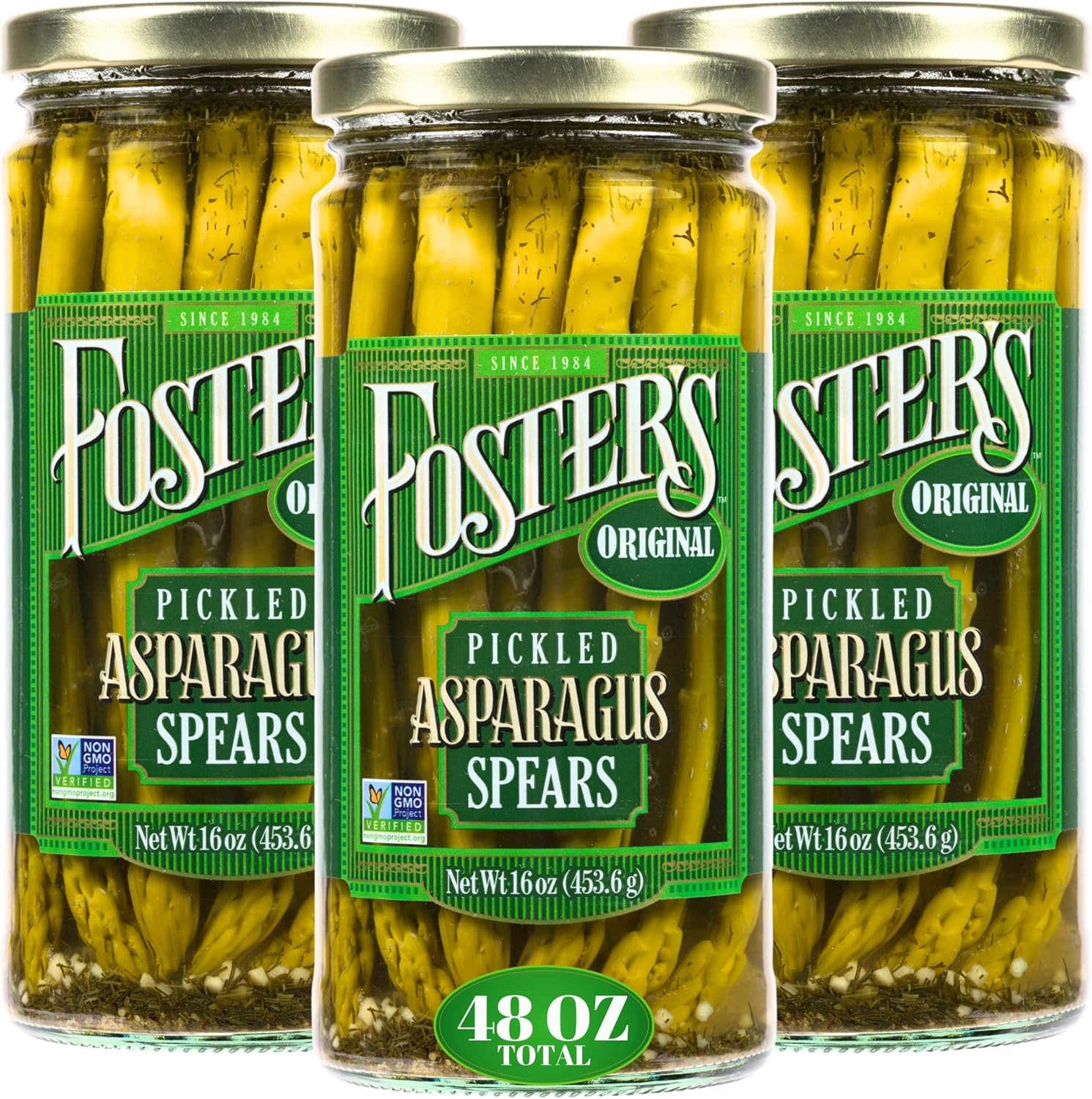 Foster's Pickled Asparagus Spears in a Jar, 16oz (3 Pack)