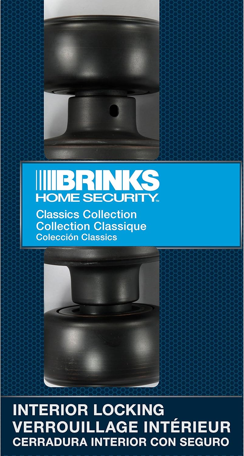 BRINKS - Classic Privacy Locking Interior Door Knob, Tuscan Bronze - Blends Seamlessly with Interior Décor and Has Durable and Reliable Construction