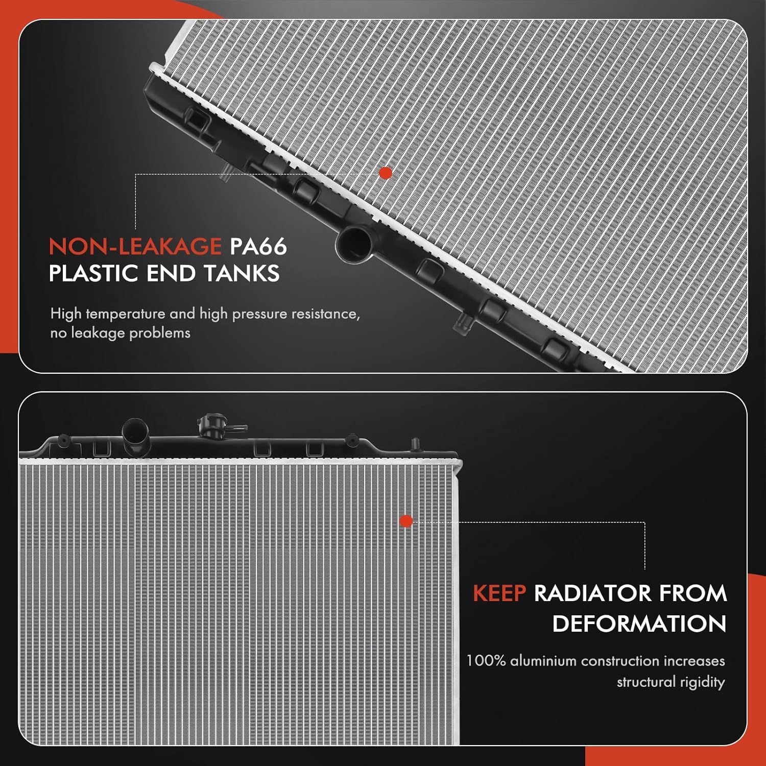A-Premium Engine Coolant Radiator Assembly Compatible with Nissan Rogue 2008-2013, Rogue Select 2014-2015, X-Trail 2013, L4 2.5L