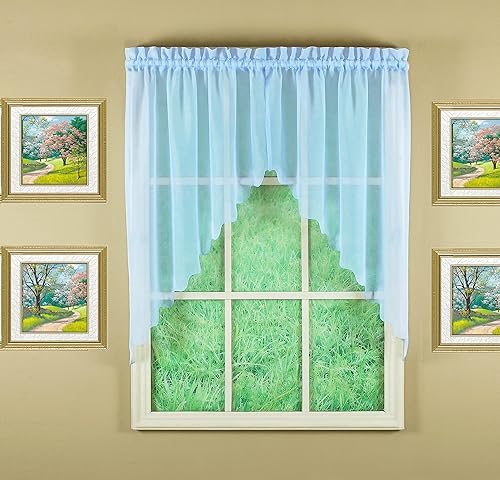 Vista 669 de Today's Curtain - Cortina Emelia de gasa original, panel de 84 pulgadas, negro, 60 pulgadas de ancho x 84 pulgadas de largo
