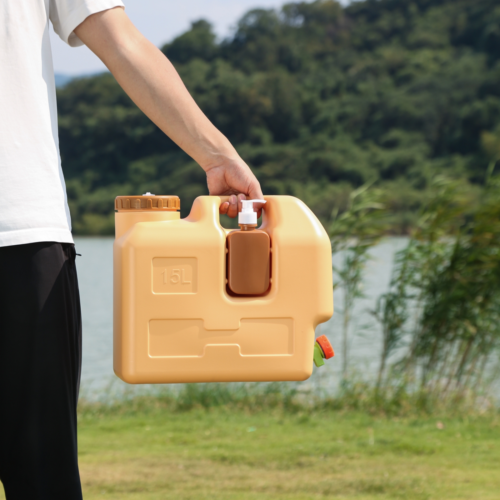 Contenedor de Agua de 15 Litros con Grifo, Jarra Portátil para Camping y Senderismo, Sin Fugas, Libre de BPA miniatura 7