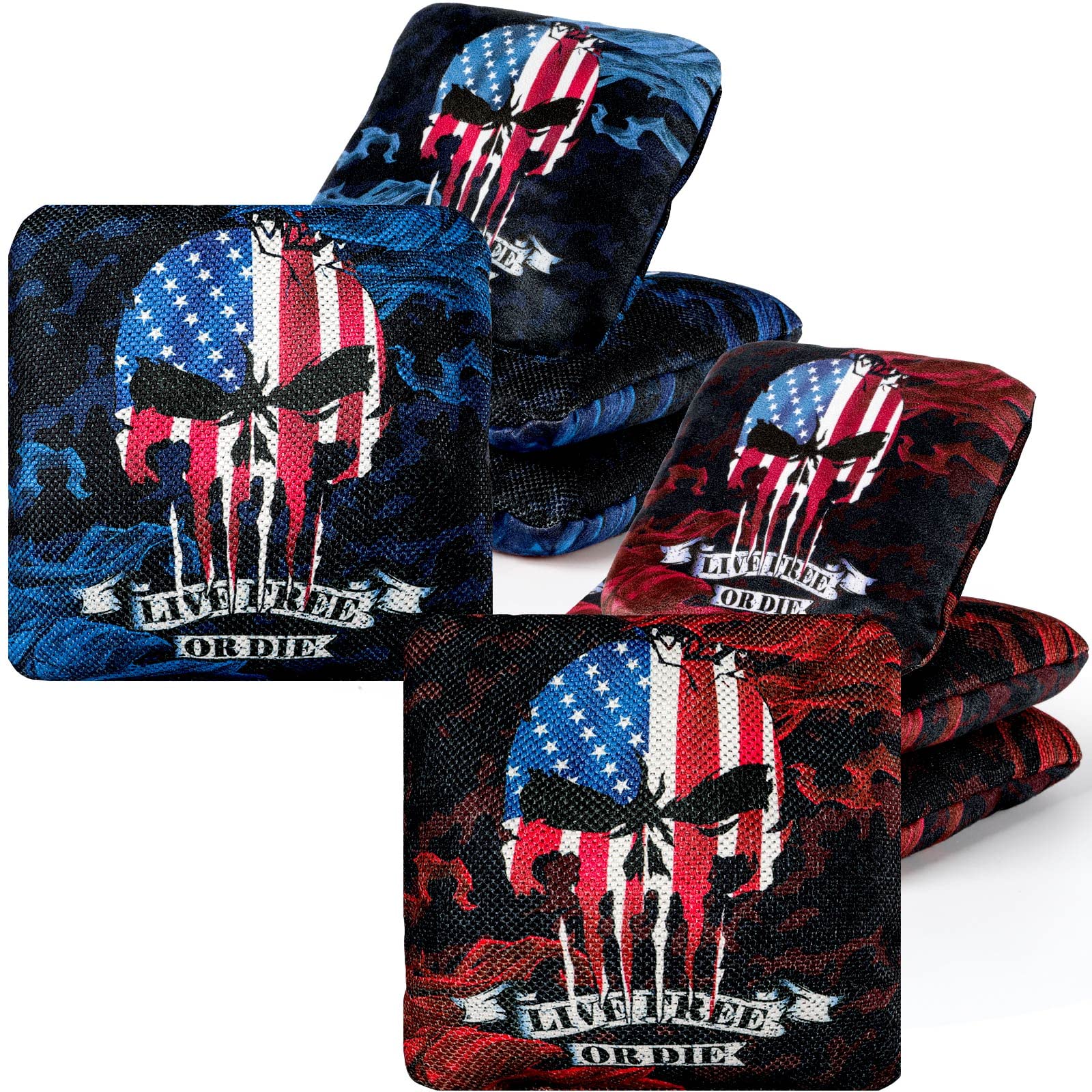 Cornhole Bags, Weather Resistant Dual Sided Slick and Stick Corn Hole Bean Bags Set of 8 for Toss Game with Carry Bag