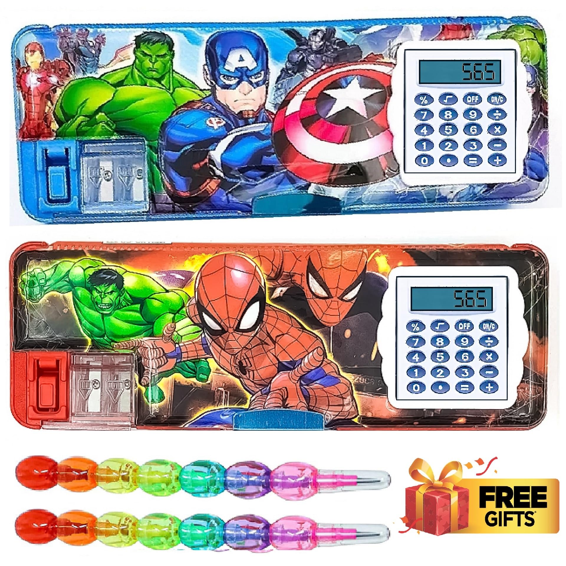 RZA 2 Sets of Geometry Box/Pencil Box with Inbuilt Calculator & Pencil Sharpner & 2 Rainbow Moti Pencils (SpiderxMan Barbiez, M) (B0CSZ4MZPM) Amazon Price History, Amazon Price Tracker