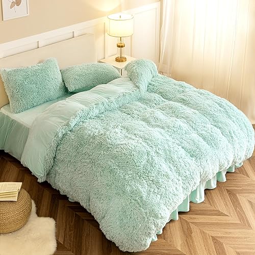 Miniatura 2 de Dreamcountry Funda de edredón de felpa certificada por Oeko-TEX, juego de ropa de cama de lujo ultrasuave de terciopelo cristalino, 3 piezas (1