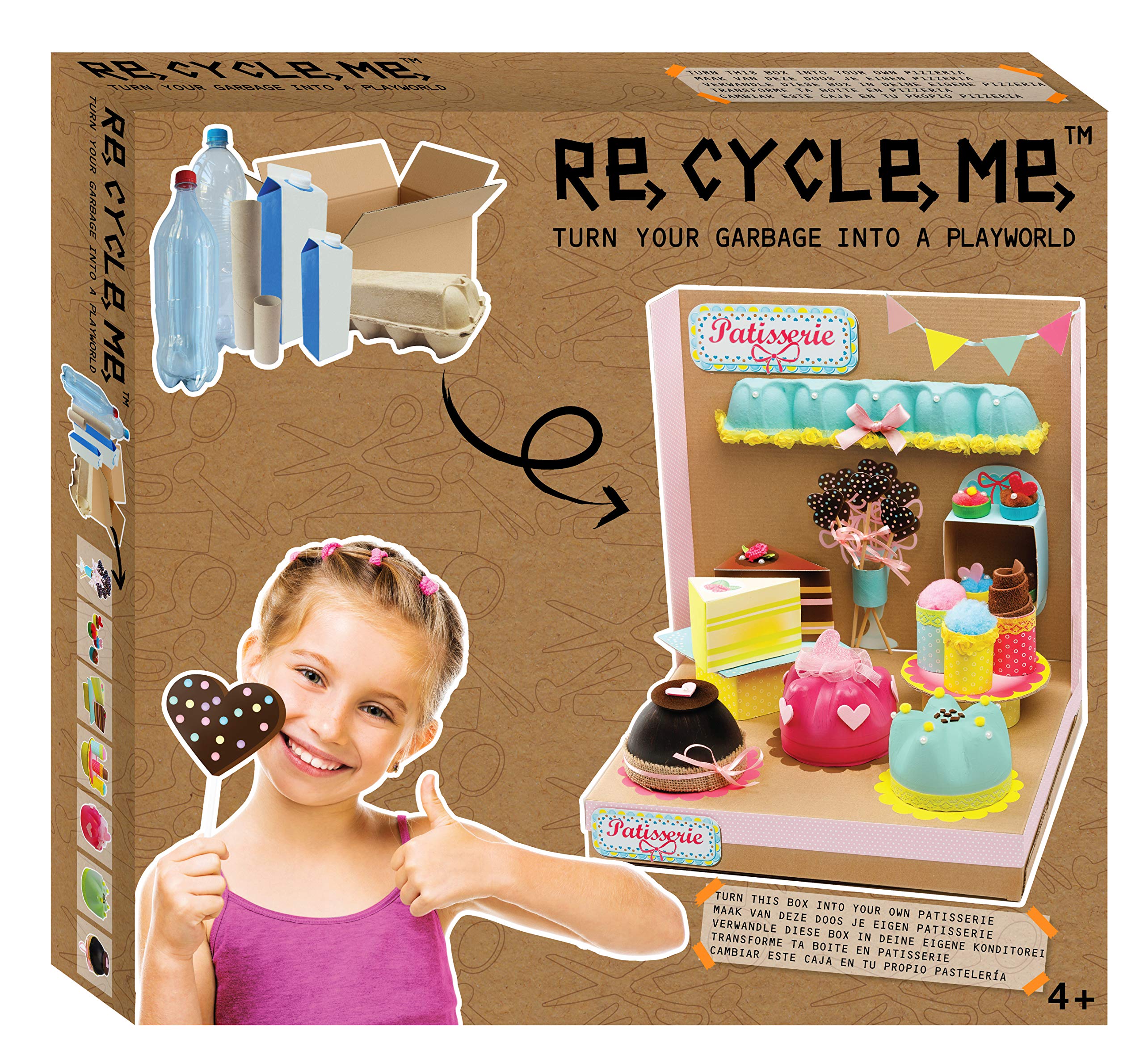 BuzzyReCycleMe Patisserie Playworld, Turn Garbage into a Playworld, Eco-Friendly Project for Kids, Learn How to Recycle and Be Sustainable