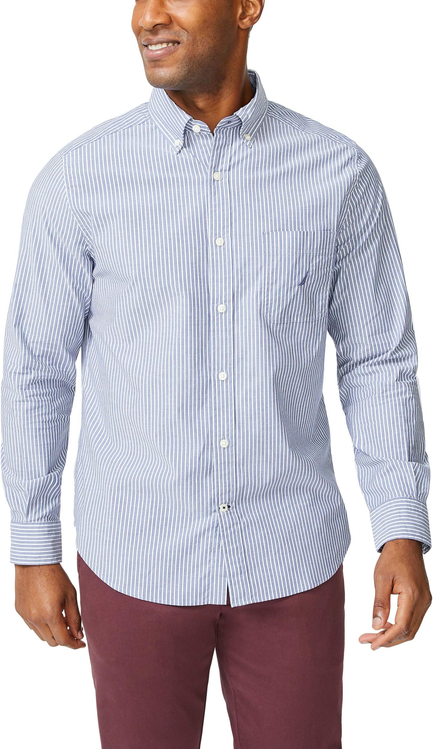 Men's Classic Fit Stretch Solid Long Sleeve Button Down Shirt