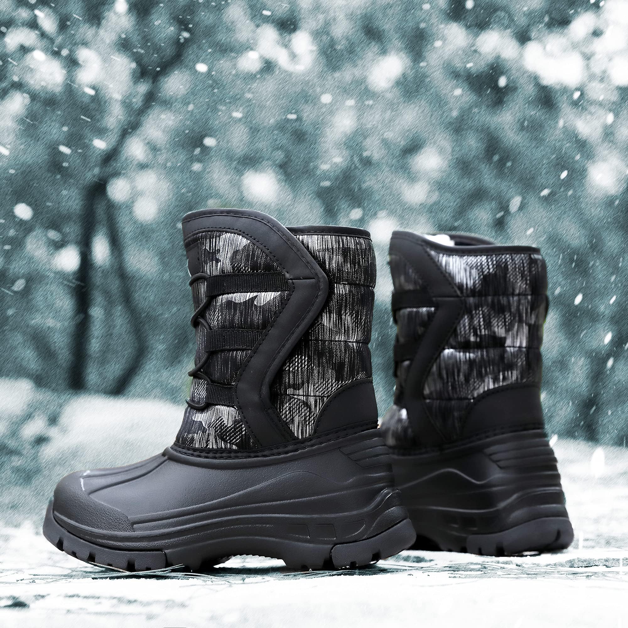 Botas de nieve para Niños Calentar Forrados de Piel Botas Impermeables y Antideslizante Invierno Botas Unisexo 28-40EU