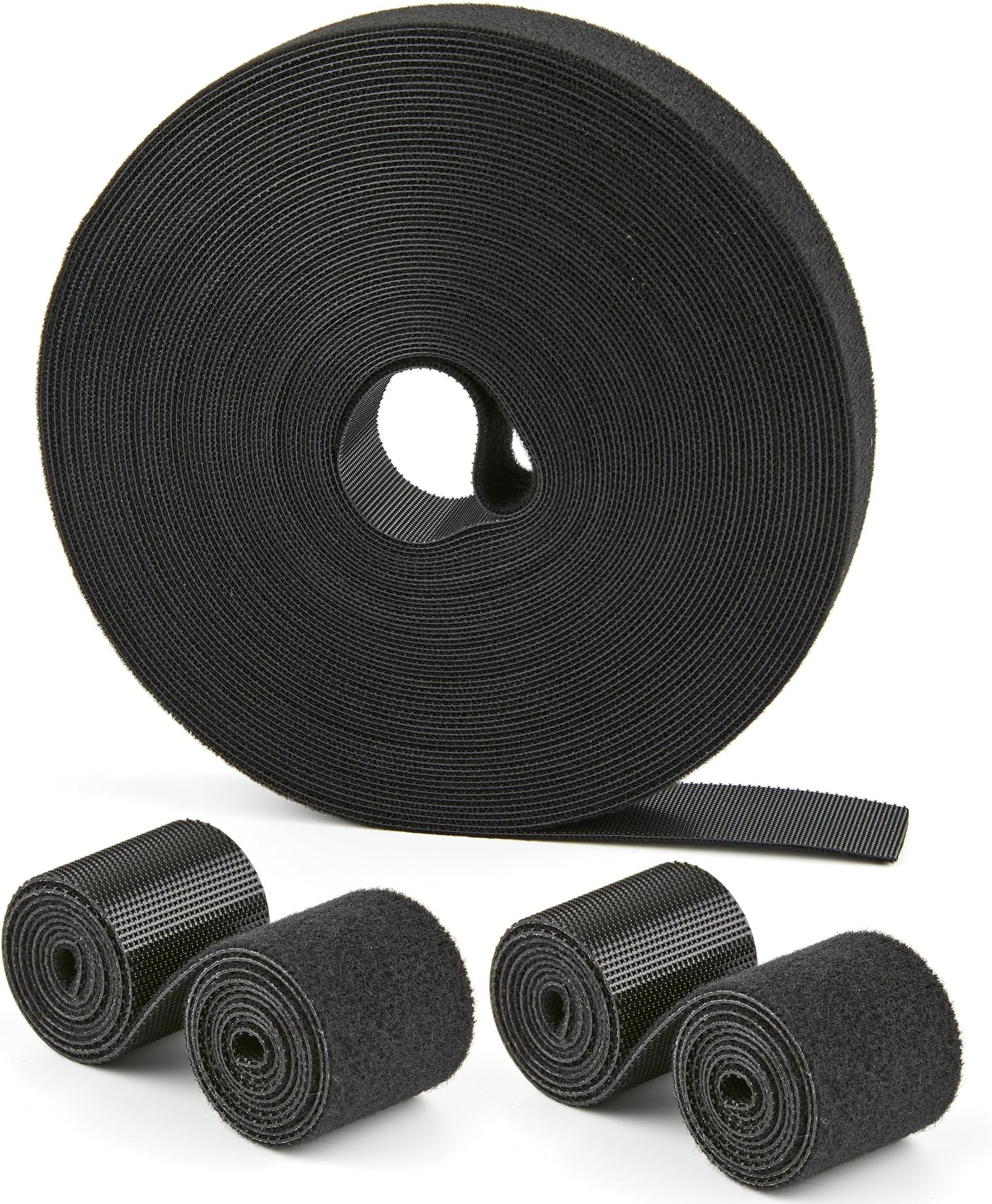 40 Ft x 1 inch Hook and Loop Roll, Reusable Fastening Cable Ties, Multi-Purpo...