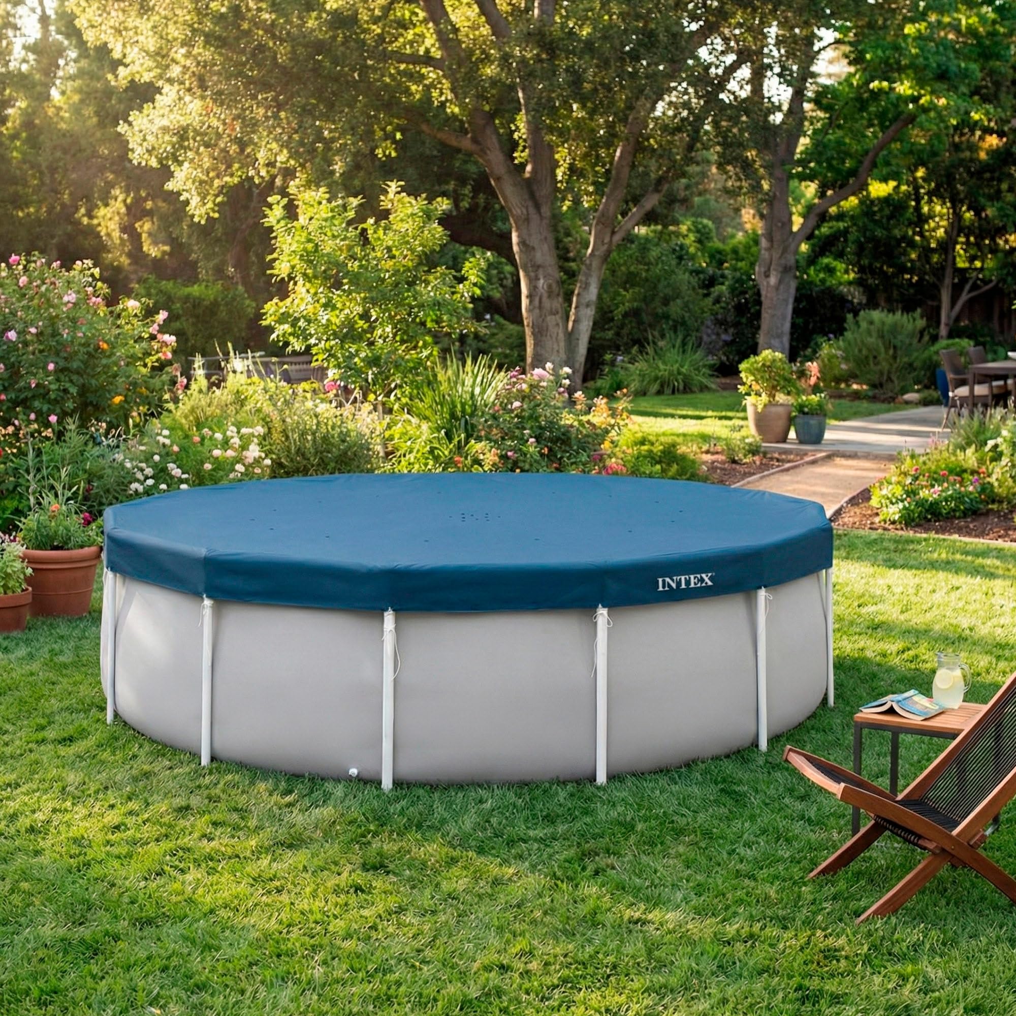 Intex - 28083 - Bâche Hiver Piscine Ronde diam 4,57m - Epaisseur 50/100