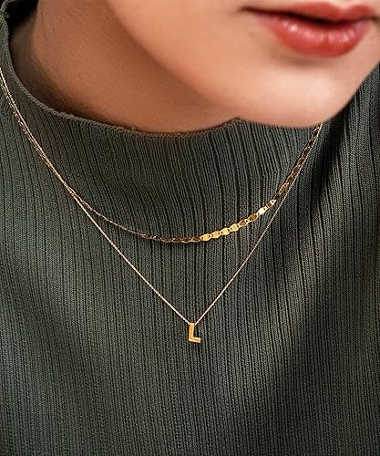 Miniatura 3 de Hayopi Initial Necklaces for Women,Dainty Gold Plated Letter Necklace Name Personalized Monogram Pendant Necklace Simple Cute Initial Necklace