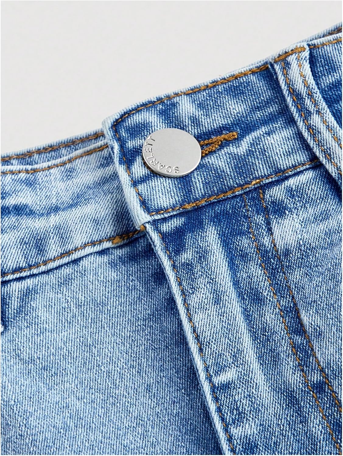 Floerns Women's Plus Size Cargo Jean Skirt High Waisted Bodycon Mini Denim Skirts with Pockets