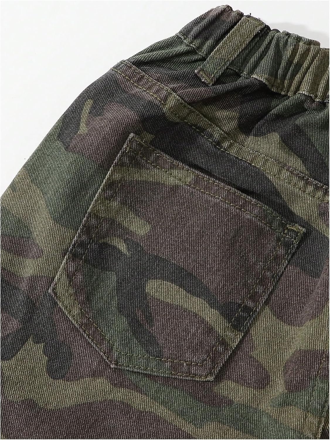 Verdusa Girl's Y2K Camo Cargo Pants Loose Straight Leg Denim Pants with Pockets