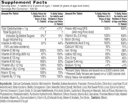 Flintstones Complete Children's Multivitamin, Tasti Smooth Chewable Tablets - 60 ct, Pack of 4