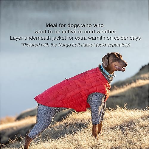 Miniatura 4 de Kurgo Stowe Base Layer - Ropa cómoda para mascotas para clima frío - Ajuste holgado y transpirable - Peto para perros con doble cremallera -