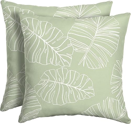 Vista 89 de Arden Selections Cojín decorativo para exteriores, paquete de 2, 16 x 16 pulgadas, aguamarina Leala Aqua Leala