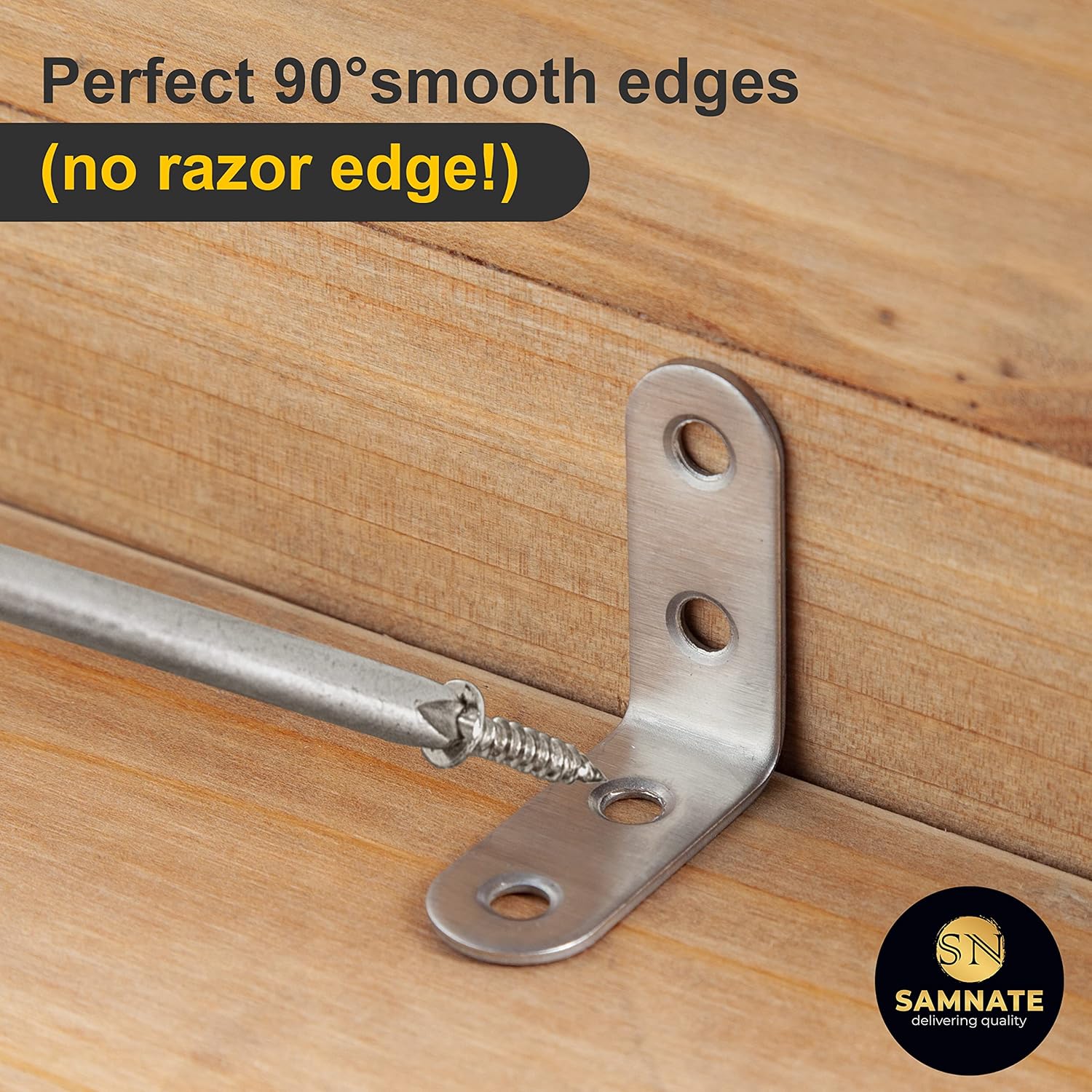 Stainless Steel L Brackets 40×40×16X2mm – Right Angle Corner Brace with Screws, 90 Degree Small Metal Shelf Brackets for Wood, Furniture, Cabinet, DIY Reinforcement (20 Pack)