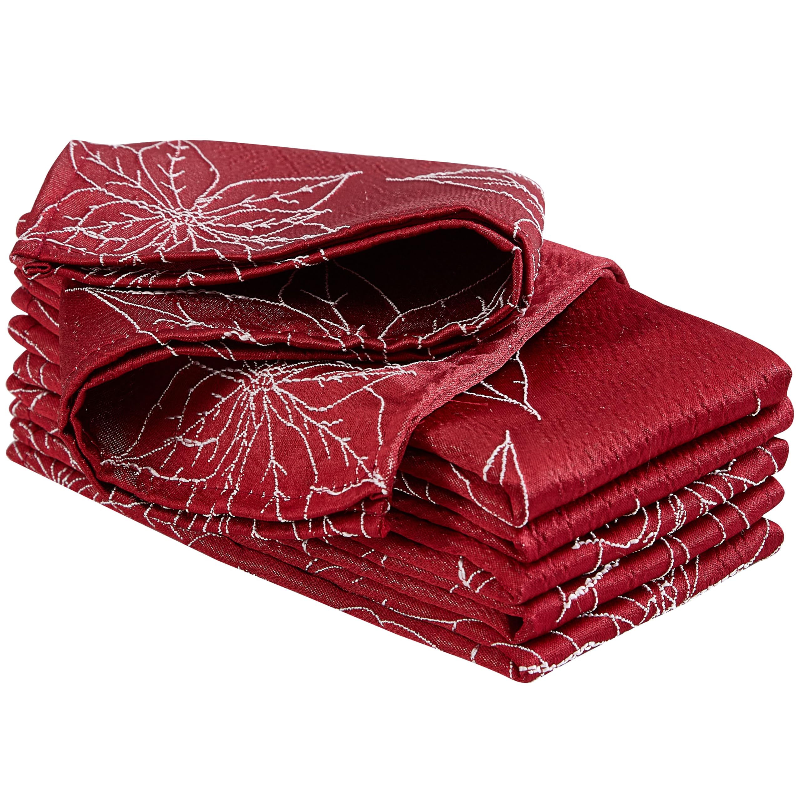 Serviettes en tissu pour mariage et fêtes jacquard rouge