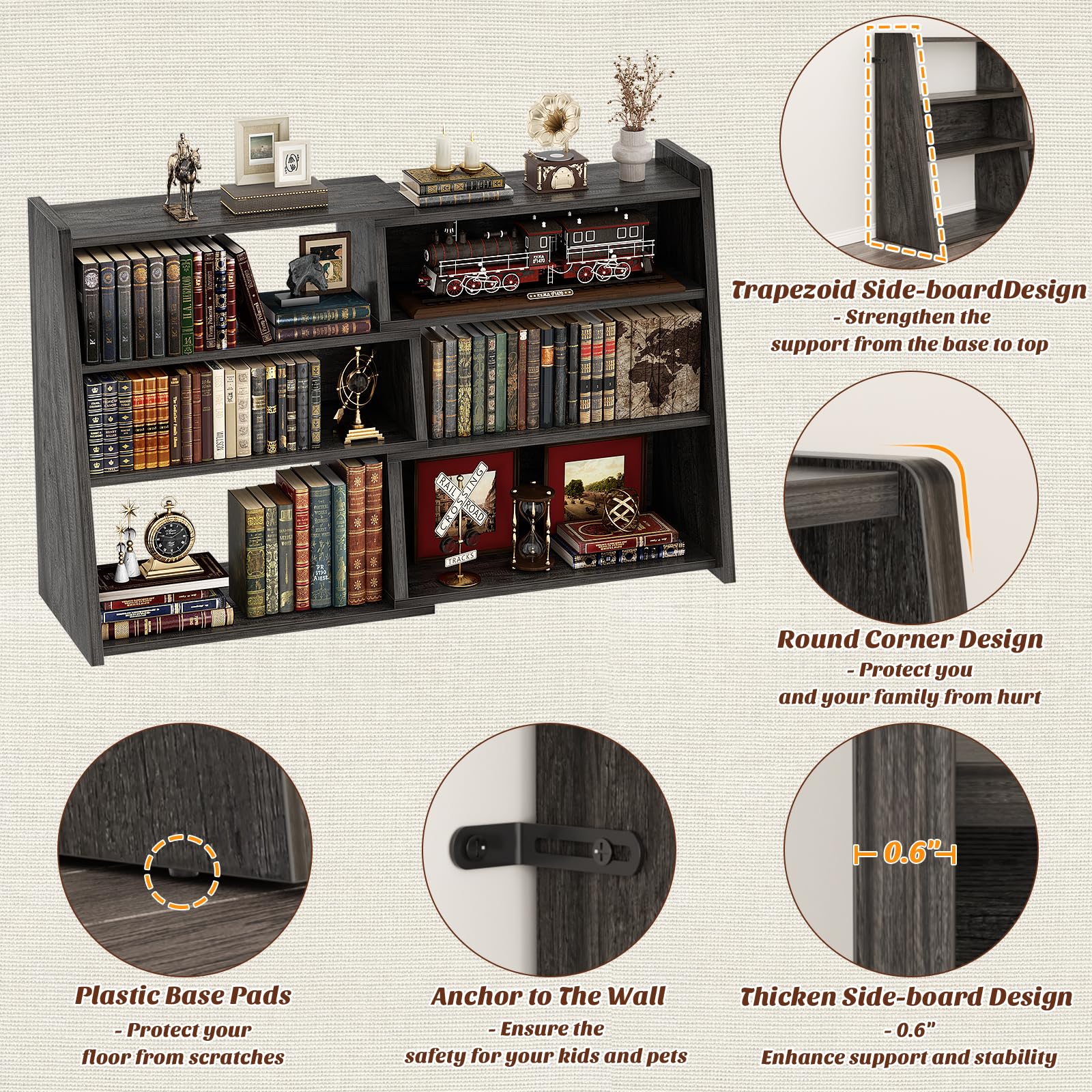Best Short Long Bookshelf Picks for 2026 1 Armocity Expandable Bookshelf Small Short Corner Bookcase for Small Spaces — product photo