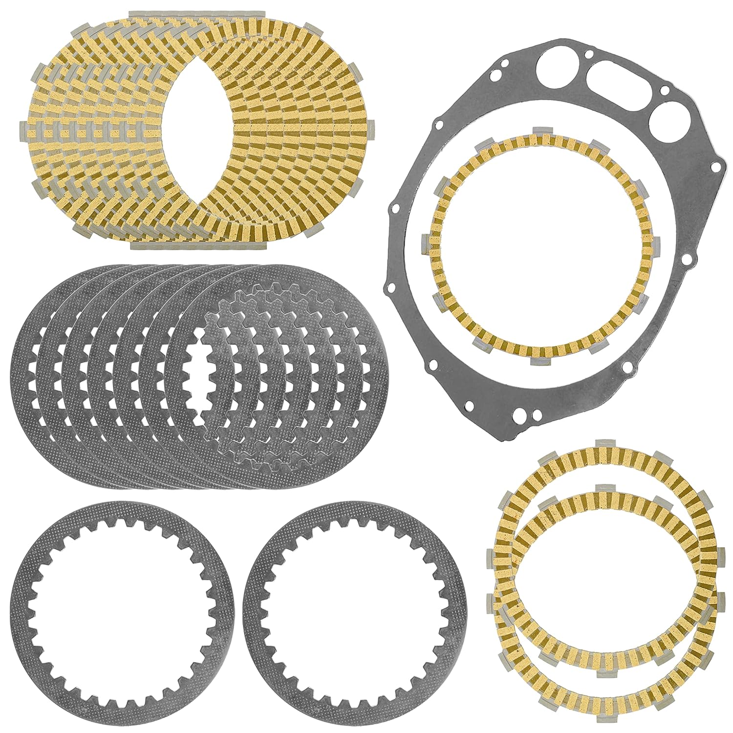 Caltric Clutch Friction Steel Plates Gasket Compatible with Suzuki GSX1300R Hayabusa 1300 1999 2000 2001