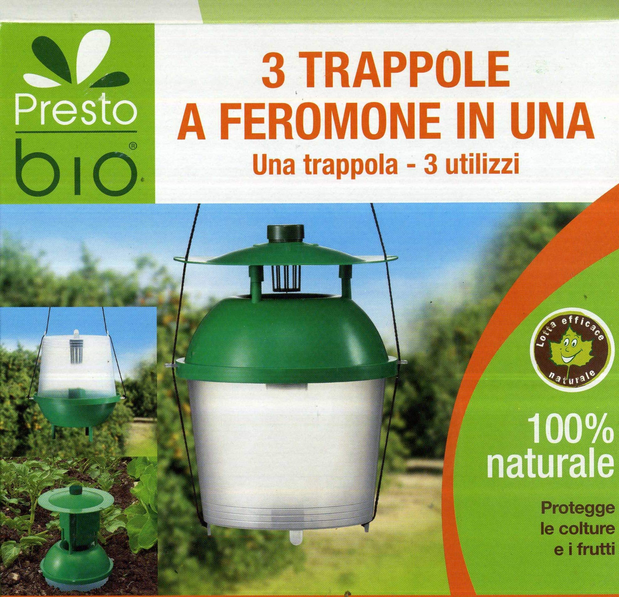 Trappola a ferormoni per la Cattura di Vari Insetti Completa con Due Capsule di ferormoni specifici (Verme della Ciliegia)